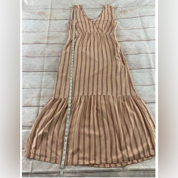Indi & Cold San Sebastian V Neck Stripe Pheasant Maxi Dress - Medium - Picture 1 of 13